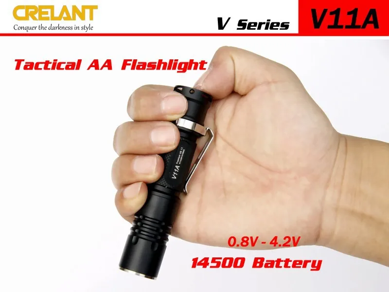 CRELANT V11A cree XM-L2 led 450 люмен 1* AA батареи EDC фонарик, Портативный, Поход фонарик