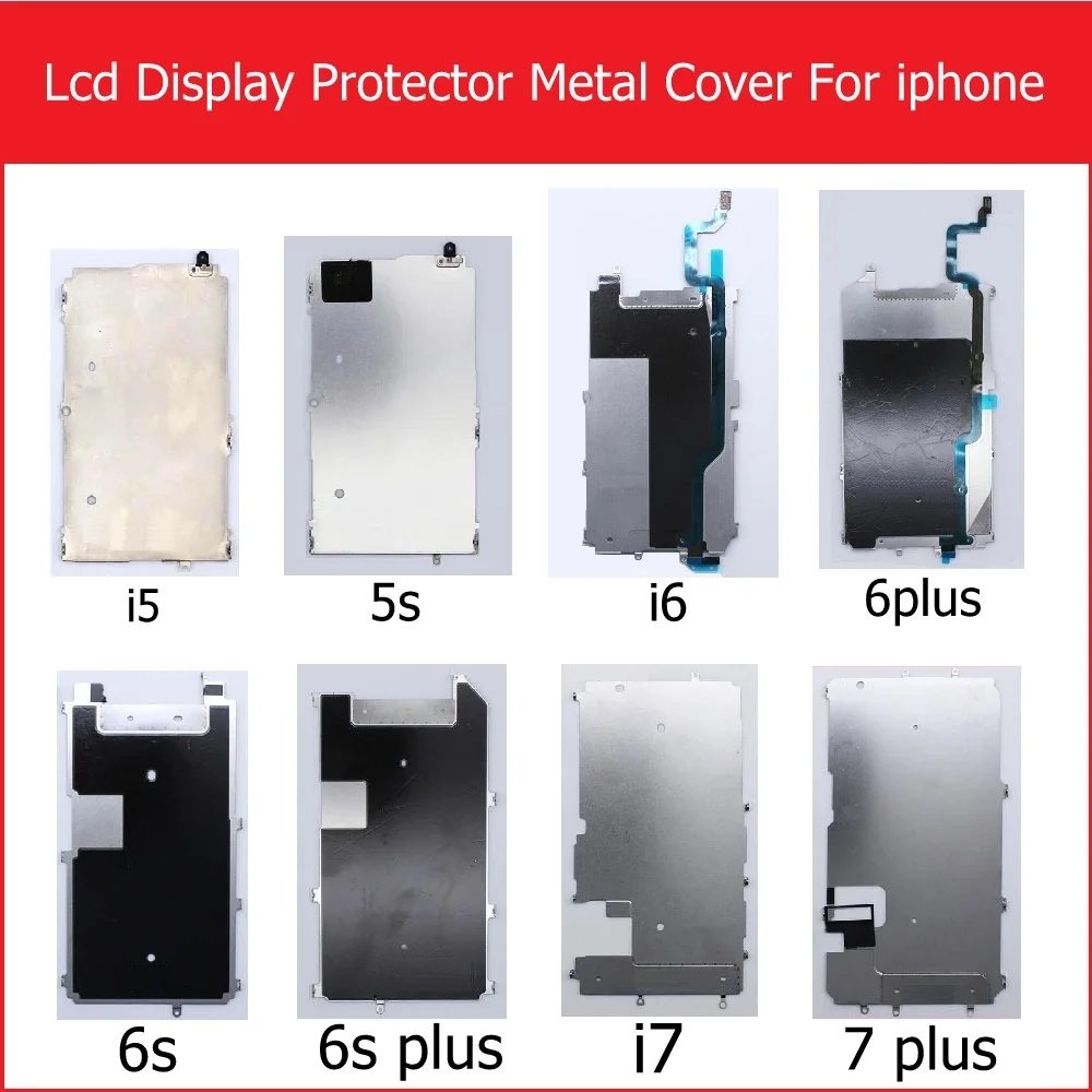 

Genuine LCD display Panel of protector Metal Cover For iphone 5 5s 6 6s 7 plus LCD Screen Metal Backplate Protector Baffle bezel