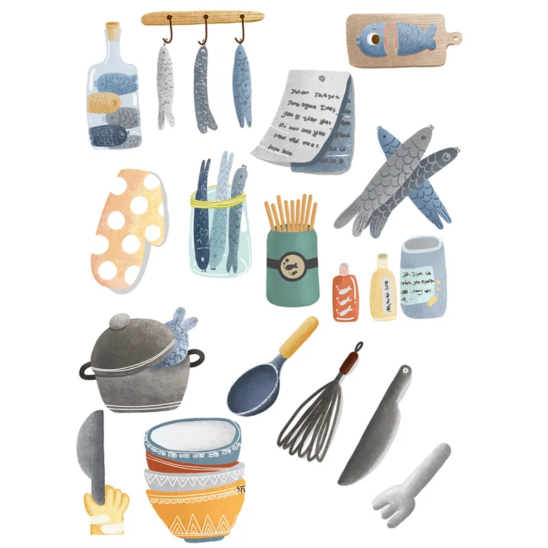 

2 pcs/lot Kitchen Tool Supplies Decoration Mohamm Planner DIY Sticker Pack Post It Notebook Bullet Journal Stickers Scrapbooking