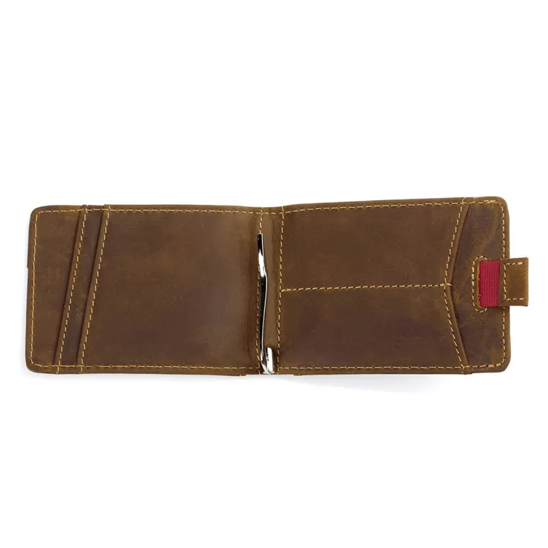 Nesitu RFID Блокировка винтажный дизайн передний карман натуральная кожа мужской кошелек вытягивает Automaticall кредитный держатель для карт# M024