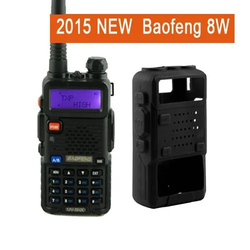 

Uv5r High power version UV-8HX, baofeng 1/4/8W power dual band walkie talkie+protection case(black)