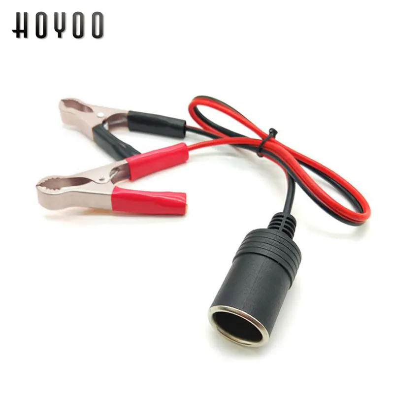 

12V Car Battery Terminal Clamp Clip Cigarette Lighter Power Socket Adaptor Camping Battery Pump Power Adapter Splitter Car-styl