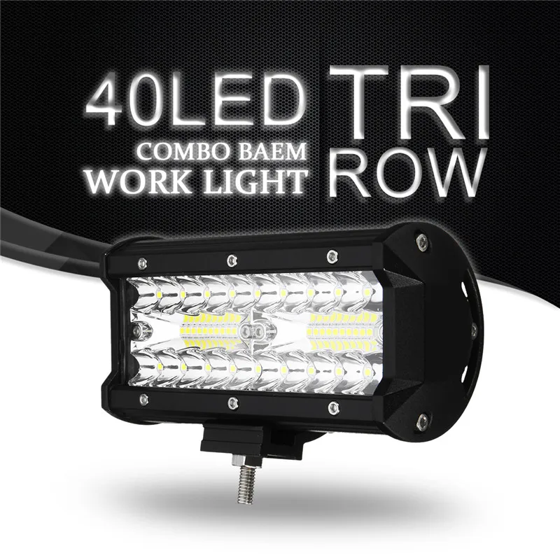 

7Inch 40LED Front Work Light Bar Flood Spot Combo 120W Car Driving Lamp LED Work Light For SUV ATV Truck Offroad Boat 4WD