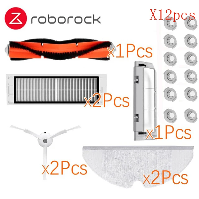Наборы деталей для пылесоса, тряпки для мокрой уборки, фильтр, боковая щетка, рулон щетки для Xiaomi Mi, пылесос 2 Roborock S50 S51 - Цвет: 20pcs kit