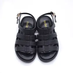 босоножки Mini  memon/Летний стиль для девочек обувь ПВХ мягкие кожаные сандалии для девочек Гладиатор Плоские каблуки детские сандалии