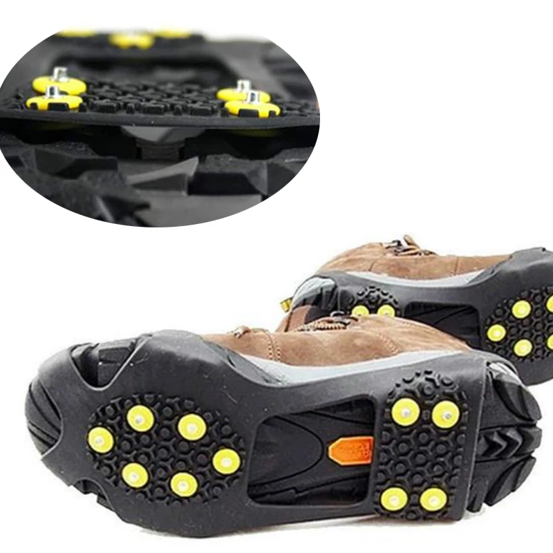 

Multi-Purpose Non-Slip Ten-Tooth Crampons Hot Sale Studs Anti-Skid Snow Ice Climbing Shoe Spikes Grips Crampons Cleats Overshoes