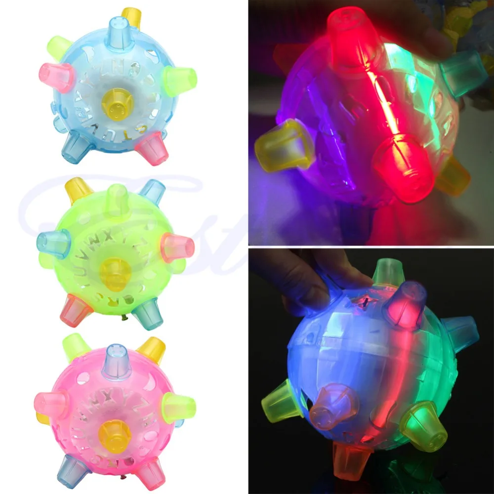 Jumping LED Dancing Ball Flashing Light Up Music Bounce Bouncing Toy Ball