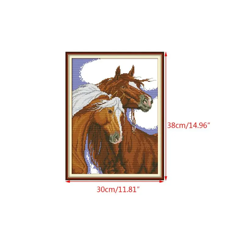 Лошадь пара ручной работы Рукоделие Счетный крест вышивка комплект 14CT домашний декор