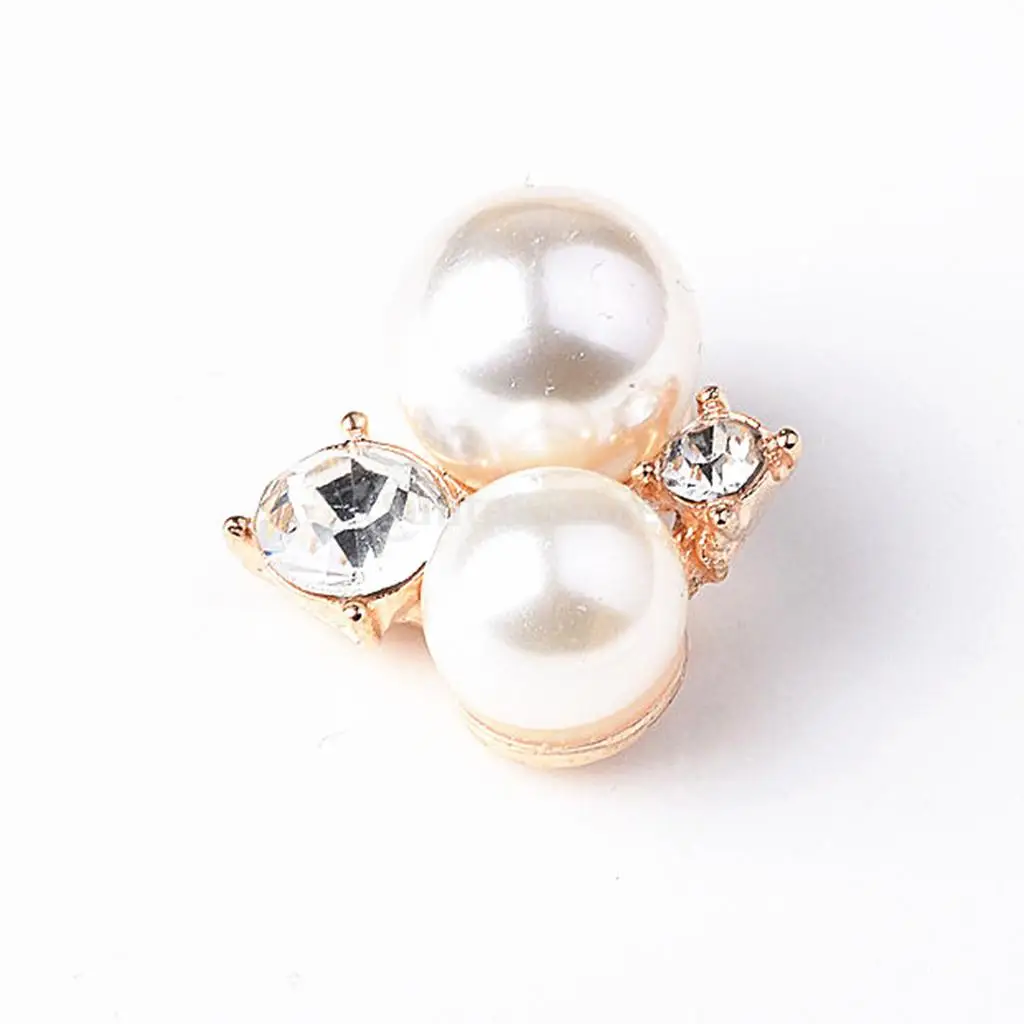 10x Alloy Fashion Crystal Flatback Jewelry Accessory Rhinestone Pearl Charms For Women Necklace Brooch Sewing Crafts Gift