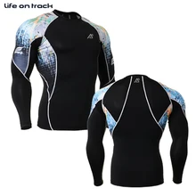 LIFE ON TRACK компрессионный базовый слой с длинными рукавами, легинсы для спортзала, быстросохнущая одежда для фитнеса, топы для бега,, Лидер продаж