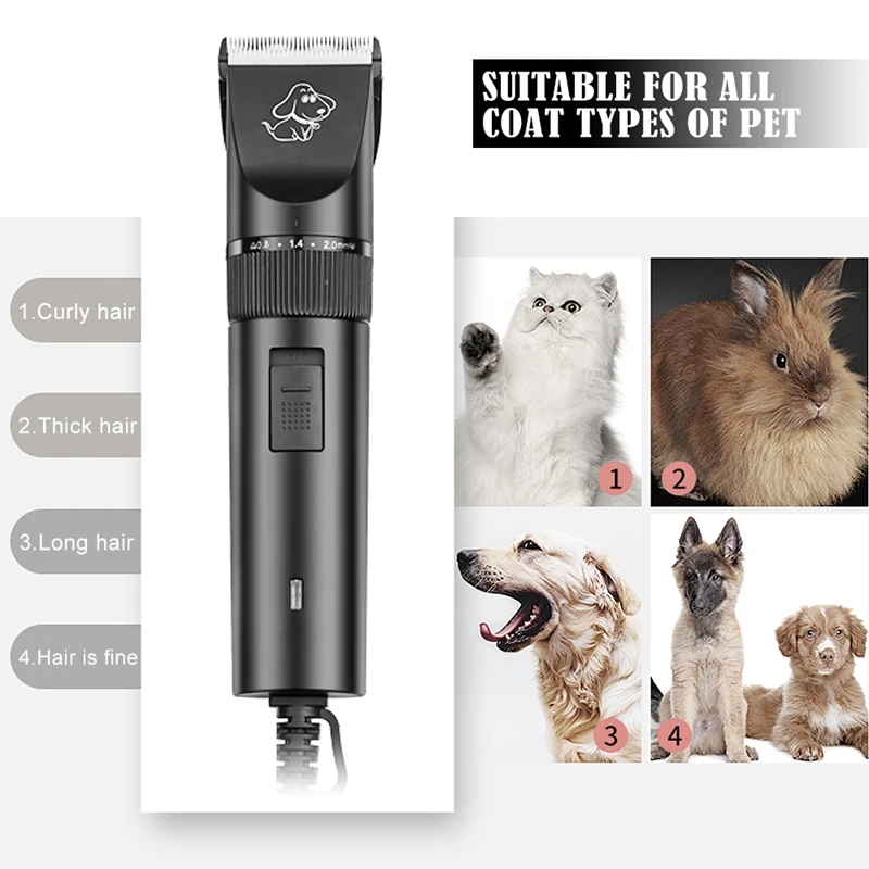 Pet Grooming Hair Clippers Professional Corded 2.8 Meter 12V Motor Low