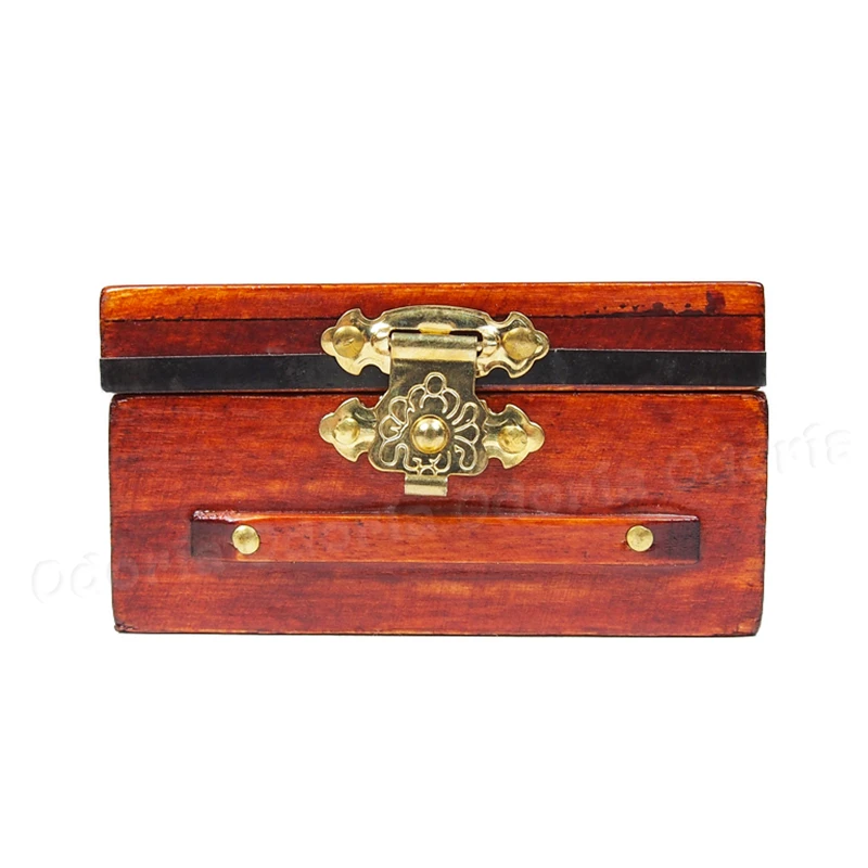 Odoria 1:12, миниатюрный сундук с сокровищами, винтажная деревянная коробка с золотым замком, кукольный домик, мебель, аксессуары для гостиной, спальни