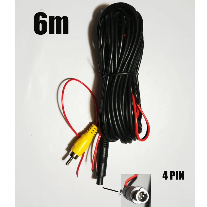 

6M Car RCA Video 4-Pin Extension Cable for Rear view Camera Truck Trailer