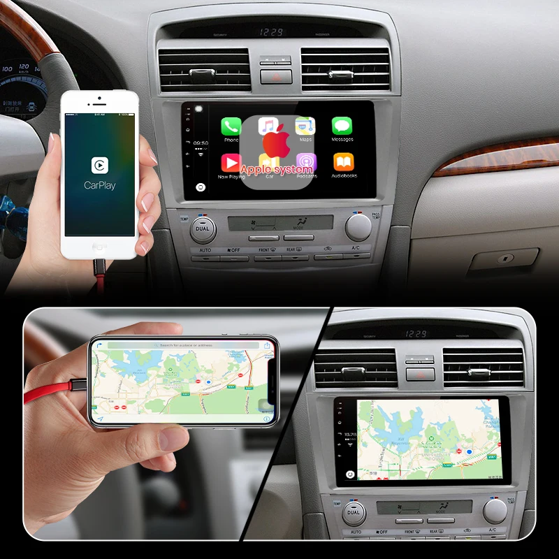 Perfect AWESAFE 2 Din 4+64GB Car Radio 9" HD Multimedia Player  GPS Touch Screen Auto audio Car Stereo For Toyota Camry 40 50 2007 2008 3