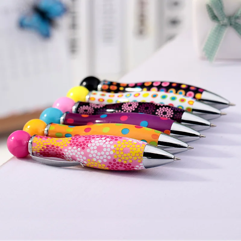 

(24 Pieces/Lot) 2016 NEW Creative The Bowling Ball Pen Colorful Dots Seies ball-point pen DIY Multifunction Pen Funny Gift