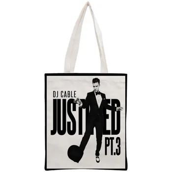 

Custom Justin Timberlake Tote Bag Reusable Handbag Women Shoulder Foldable Canvas Shopping Bags Customize your image