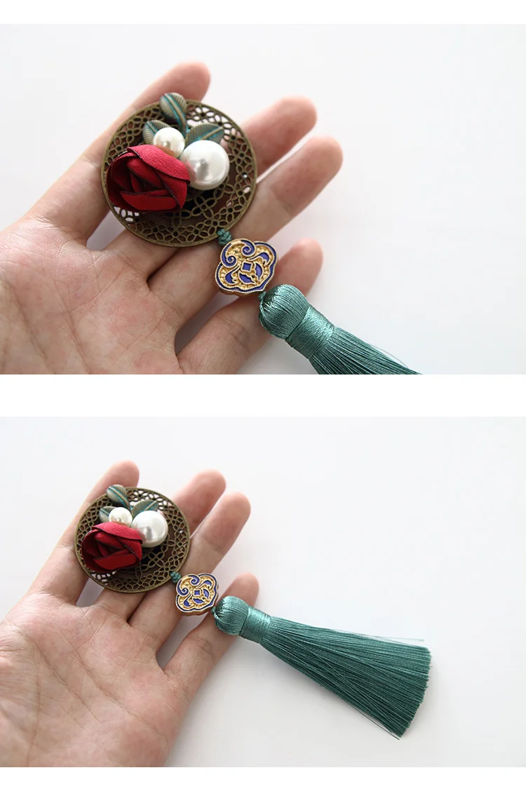 Китайский стиль с cheongsam Hanfu Роза cloisonne ретро брошь с подвесками разбивая кулон аксессуары