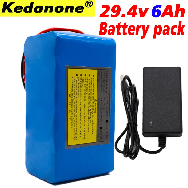 Высокая 24 V мощностью 6Ah 7S3P 18650 Батарея литий-ионный пакет 29 4 v 6000 mah Электрический