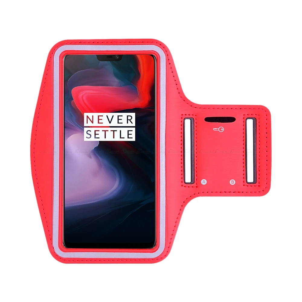 Чехол на руку для спортивного зала, бега, тренировки, для OnePlus One Plus, 7 T, 7 Pro, 5G, 6 T, 5 T, 3 T, 3 T, 2, 1 X, A6000, чехол на ремень для телефона - Цвет: Красный