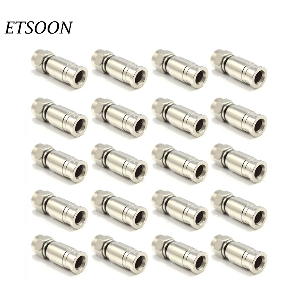ETSOON 20pcs Coax Connector Compression Cable RG59 F Connector Coaxial