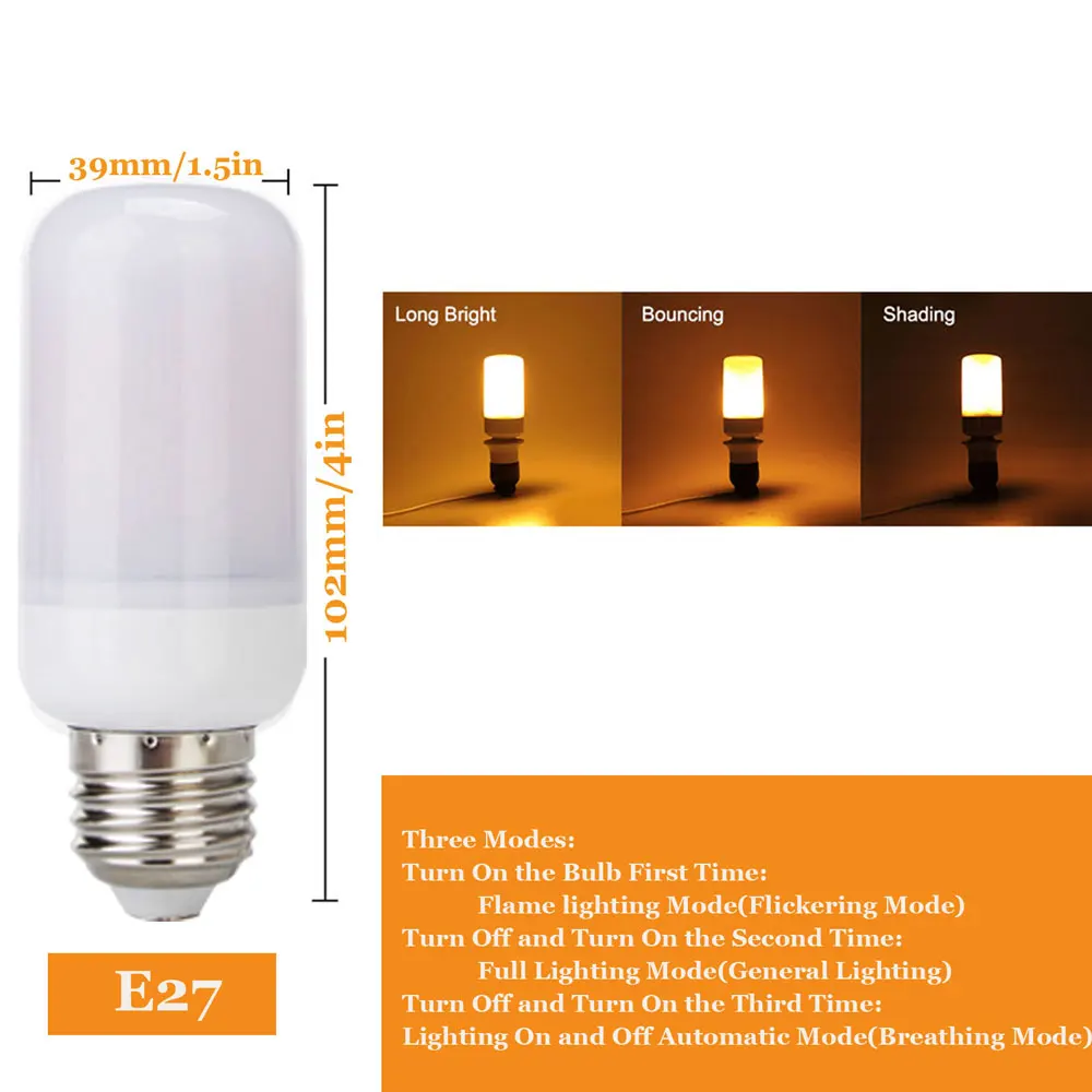 Светодиодсветильник лампы с эффектом пламени 5 Вт 3 режима|light bulb|5w ledled bulbs light lamps |