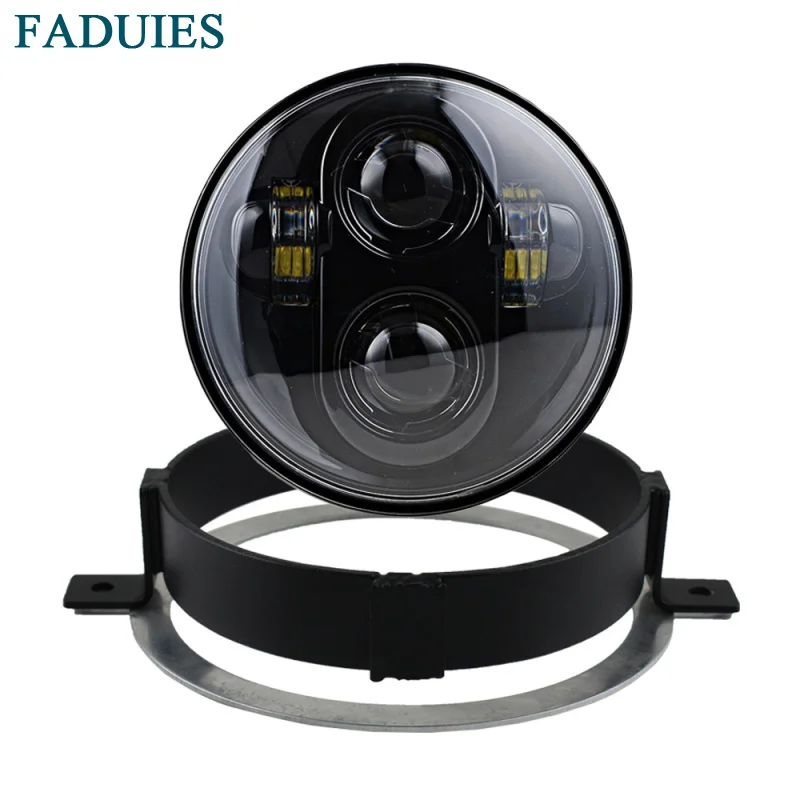 Honda VTX 5 34 LED Chrome Headlight Kit with Bracket and Hardware - Plug and Play - Daymaker (5)