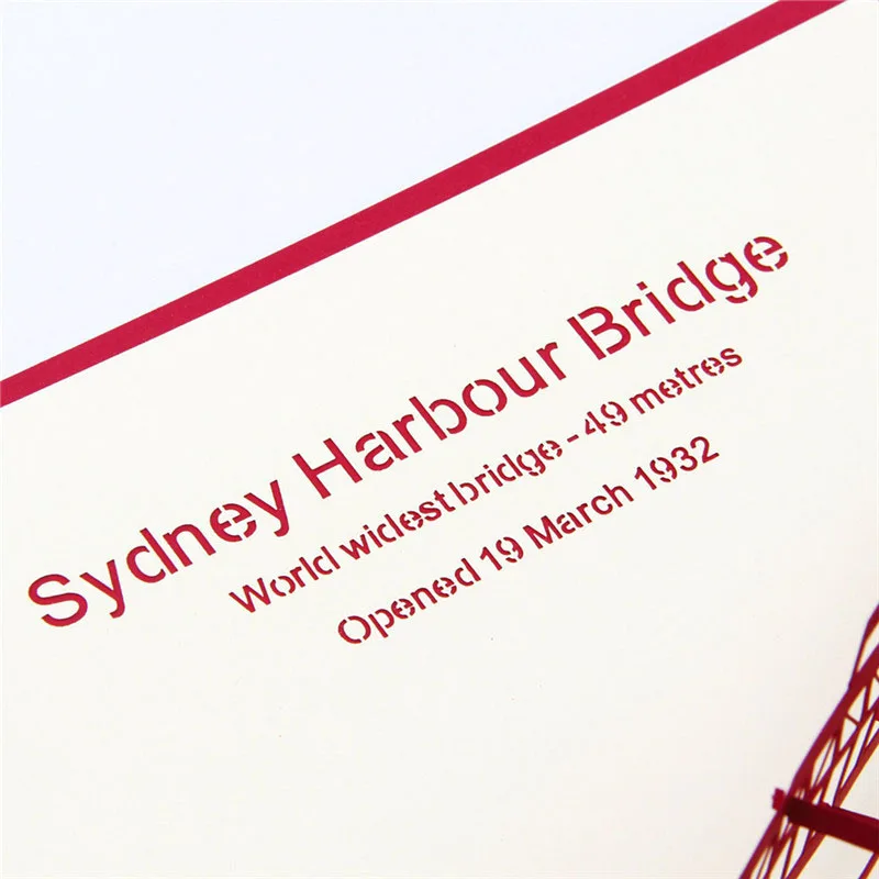  3D Laser Cut Handmade Sydney Harbour Bridge Paper Invitation Greeting Cards PostCard Business Birth - 32794611767