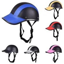 Moto Mezza Viso Casco Mezzo Aperto Viso Bike Ciclismo Casco di Protezione ABS Berretto Da Baseball In Pelle Motore Unisex 5 Colori