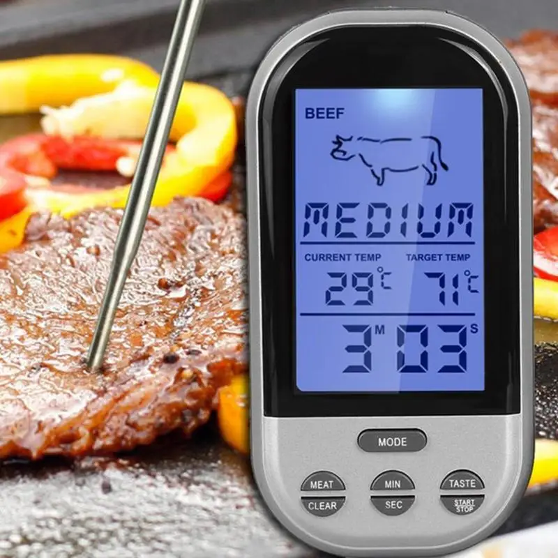 BBQ Grill Smoker Meat Digital Thermometer Outdoor Thermometer Gauge Wireless Remote Kitchen Meat Thermometer BBQ Grill Smoker Meat Digital Thermometer Outdoor Thermometer Gauge Wireless Remote Kitchen Meat Thermometer