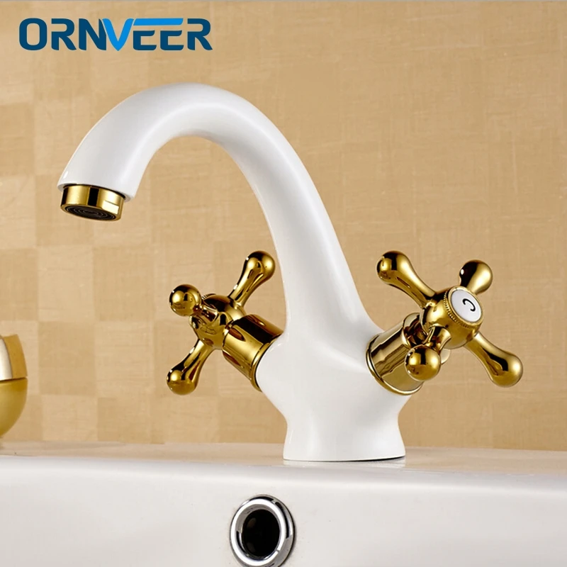 New Arrival European Antique Gold plated White Faucet Basin Sink Universal Double Handle Hot and Cold Mixer Bathroom Taps WC047
New Arrival European Antique Gold plated White Faucet Basin Sink Universal Double Handle Hot and Cold Mixer Bathroom Taps WC047