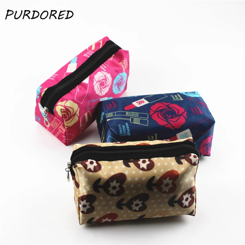 

PURDORED 1 pc Rose Flower Makeup Bag Women Cosmetic Bag For Makeup Travel Toiletry Bag Organizer kosmetyczka Dropshipping