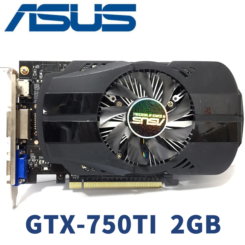 Asus GTX-750TI-OC-2GB GTX750TI GTX 750TI 2G D5 DDR5 128 бит ПК настольные видеокарты PCI Express 3,0 компьютер GTX 750 видео