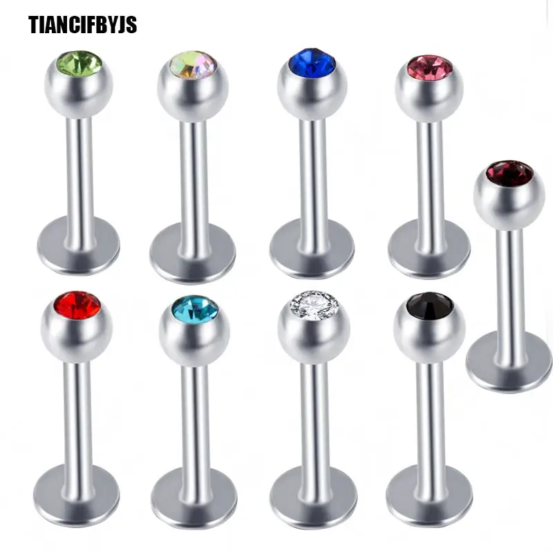

TIANCI FBYJS Lip Labret Rings Stud 16 Gauge Crystal Tragus Earrings Lip Morone Piercing Nose Studs Woman Ear Cartilage Helix