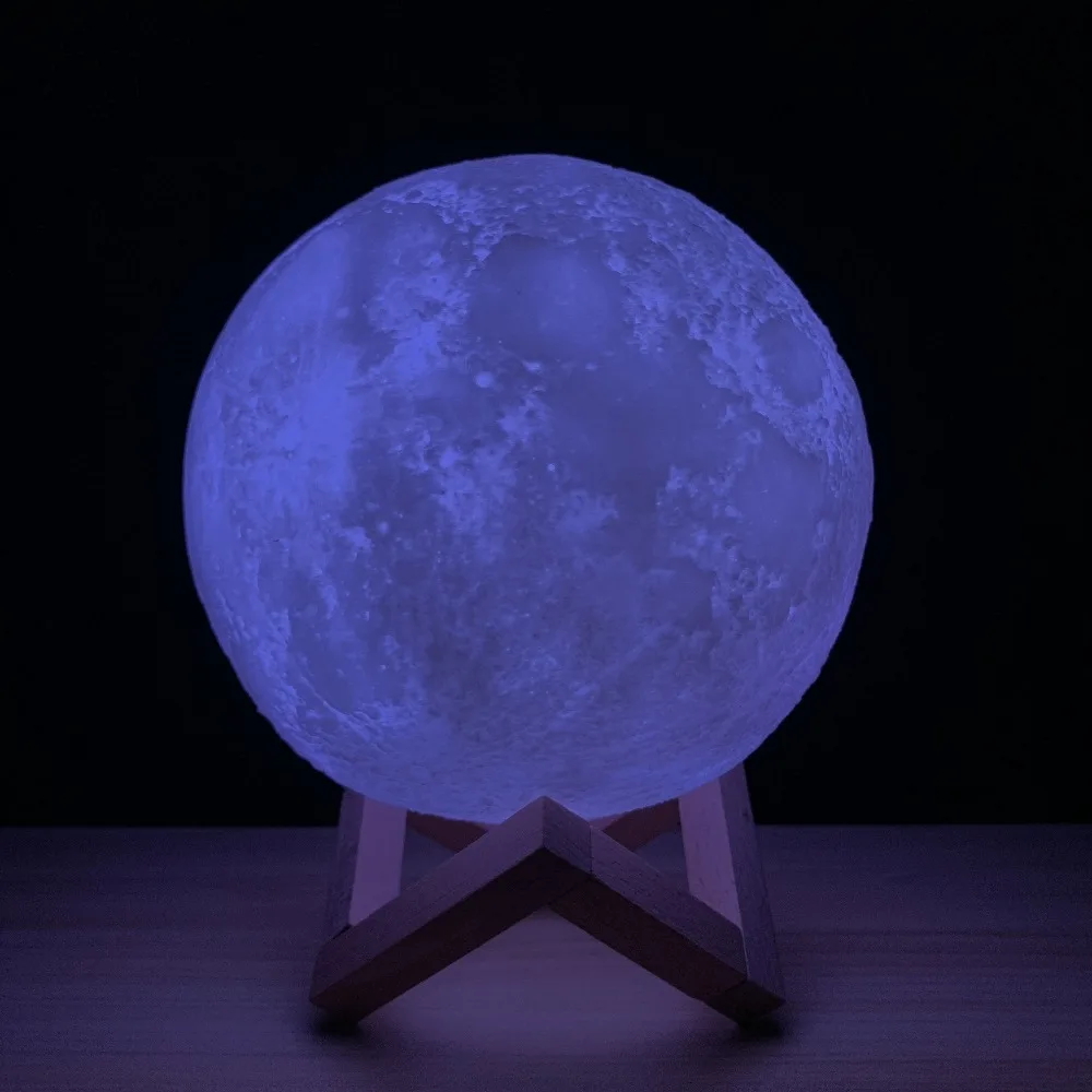 3D печать Лунная лампа сенсорный пульт хлопает на ночной Светильник многоцветный Изменение дома Спальня Кабинет атмосфера Декор семья друг подарки