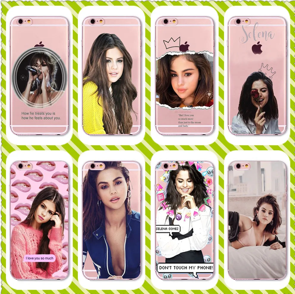 Selena Gomez For iphone X 6Plus 7 8P Quality Transparent soft silicone Case for Samsung  S6 S7  S8 S9   luxury phone case
