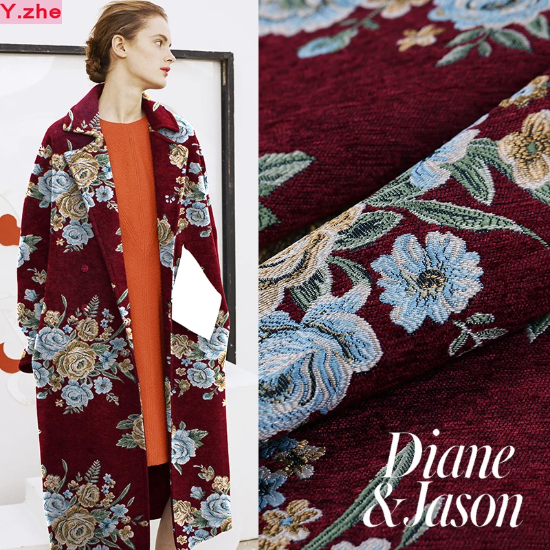 Высококачественная импортная парча ткань французский дизайн цветок вязать жаккардовая парча ткань материал для шитья платье своими руками осенний костюм