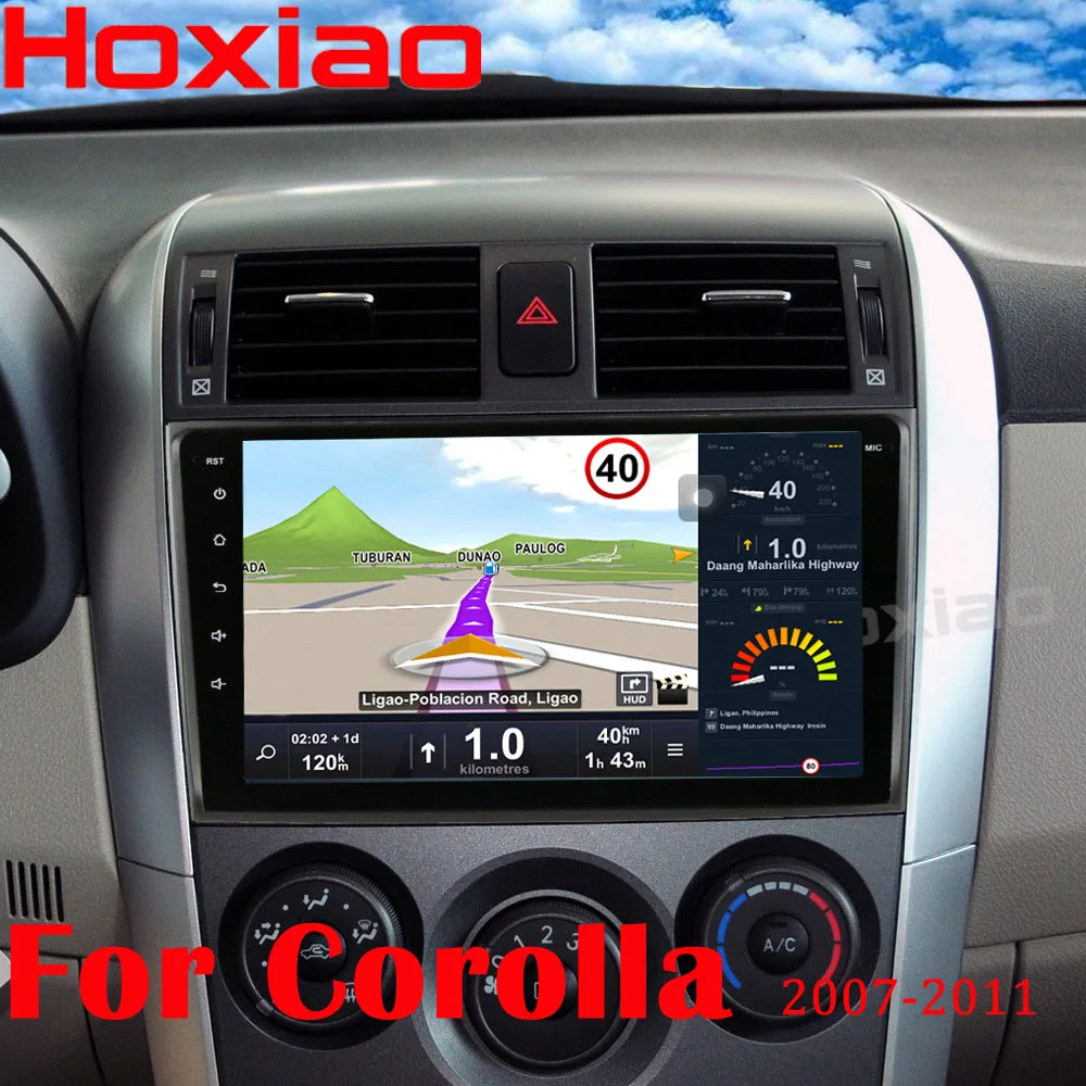 Quad Core Android For Toyota Corolla 2007 2008 2009 2010 2011 9 inch 1024 600 screen