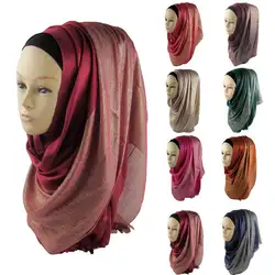 Для женщин плотная шифон мусульманский хиджаб шарф Обёрточная бумага одноцветное Цвет платки повязка мусульманских хиджабы шарфы