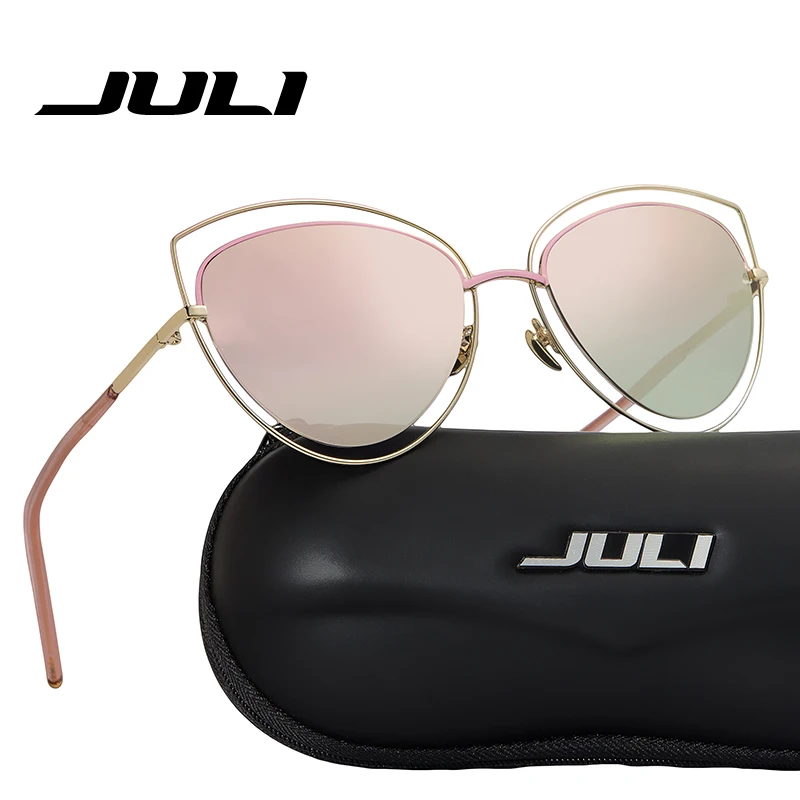 JULI Женская Мода Солнцезащитные Очки Кошачьи Глаза Luxury Brand Design Vintage очки Женский