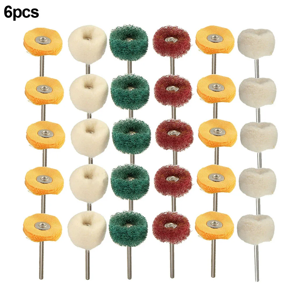 

6 Pcs/set For Rotary Drill Bit Polishing Wheel Durable Multi Use Buffing Pad Electric Grinder Mini Professional Brush Practical