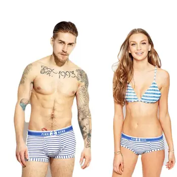 

Pink Hero Brand New Cotton Printing Couple Of Women's Underwear Manufacturers Dots stripes Triangle Panties Women Cotton