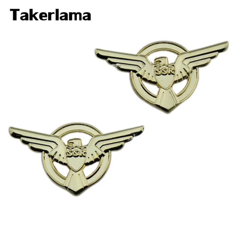 

Takerlama 1 Pair Strategic Scientific Lapel SSR Badge Captain America Agent Badge Pins Cosplay Props