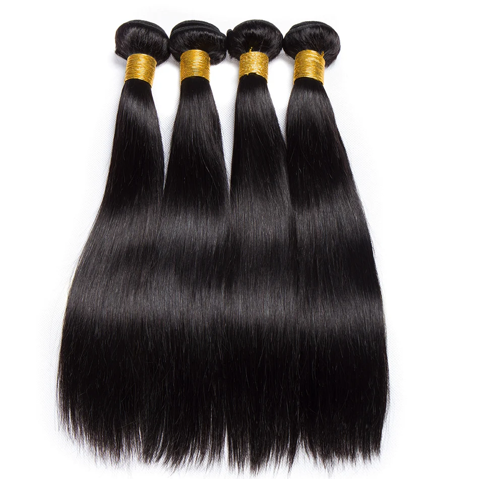 Alibele Brazilian Straight Hair 1 4 Bundles Natural Black ...