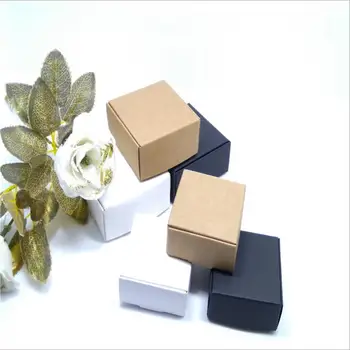 

White/Black/Kraft box for packaging 50pcs/lot Brown handmade soap paper boxes/candy gift box