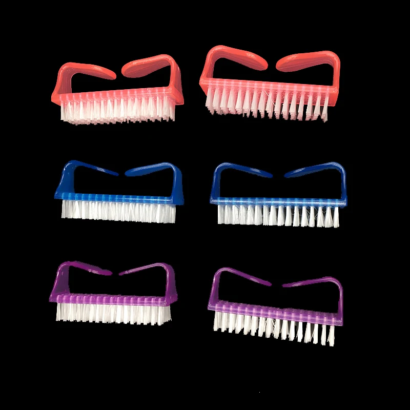 

Big Size 10 Piece Plastic Nail Cleaning Clean Brush Tool File Manicure Pedicure Soft Remove Dust Small Angle Clear Tools Set