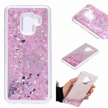 

New Liquid TPU Case For Samsung Galaxy A8 A5 A7 A8 Plus 2018 Luxury Silicone Soft Quicksand Glitter Cover Slim Back Case Coque