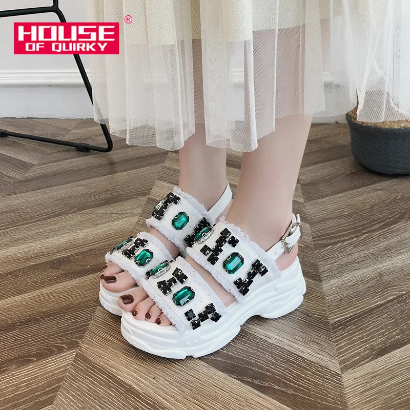 

Fashion Diamond Open Toe Female Beach Shoes Casual Wedge Platform Shoes Women Sandals Outdoor Canvas Women Sandals 2019 Summer