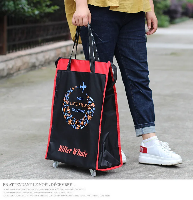 Женская Мужская Дорожная сумка, складная женская сумка для покупок, сумка-тележка для продуктов, сумка на колесиках, переносная сумка для хранения, сумка для покупок