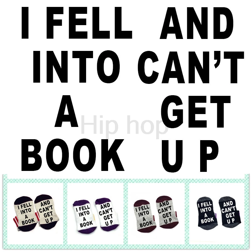 

Book Socks I fell into a book and can't get up sock cotton elastic comfortable unisex Socks book nerd socks