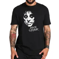 ЕС размеры 100% хлопковая Футболка стиля хэви-метал музыка певица Alice Cooper Homme черный короткий рукав повседневное Топы корректирующие